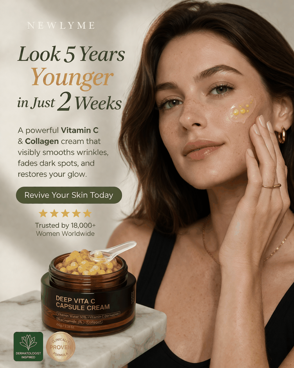Deep Vita C Capsule Cream brightening and anti-aging skincare with vitamin C for radiant, hydrated skin