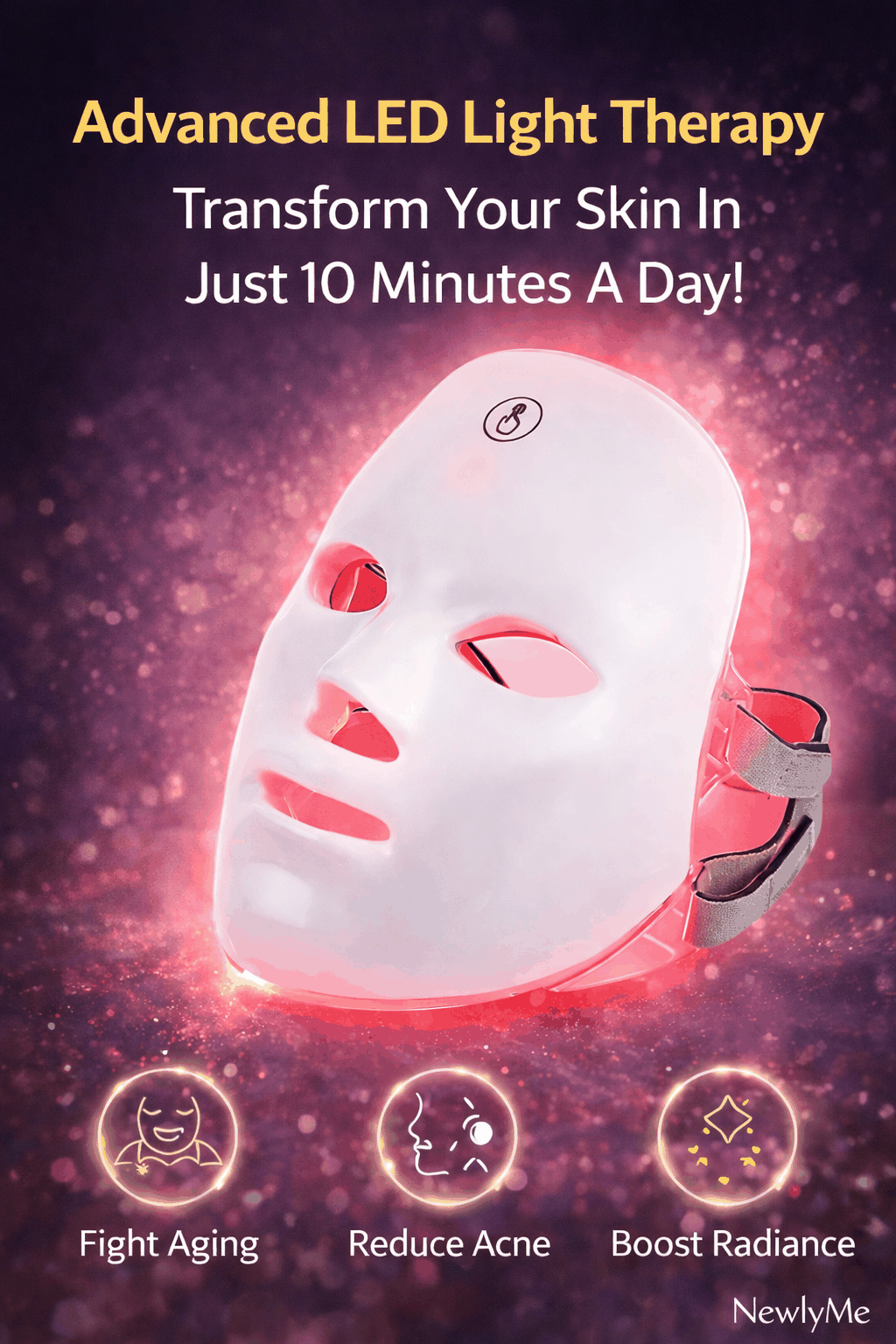 7 Color Photodynamic Therapy Face Mask with seven LED wavelengths for acne, rosacea, and skin firming treatment