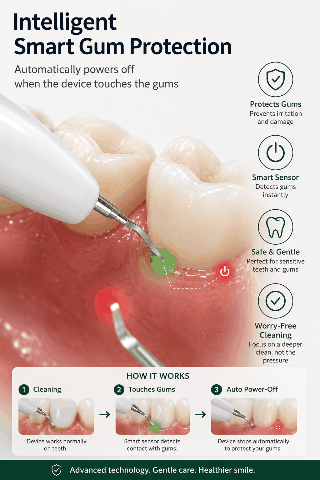 Ultrasonic Teeth Scaling With Camera for Professional Dental Cleaning