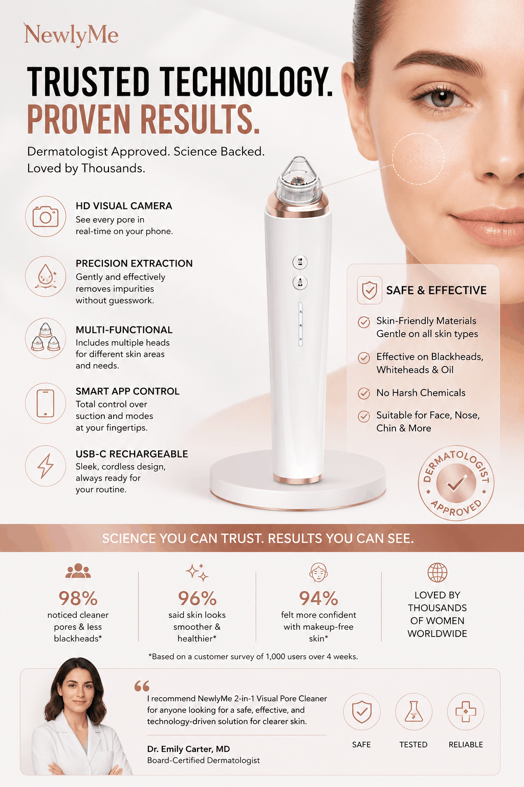 Multifunctional Beauty Cleaner – App Control & Visual Pore Camera