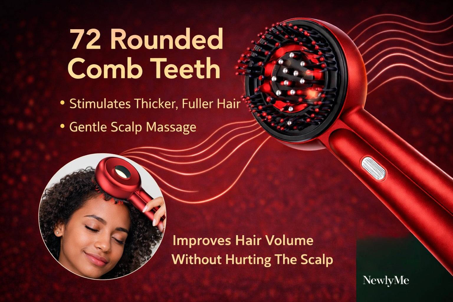 Massage Comb with Vibration Red Light Therapy