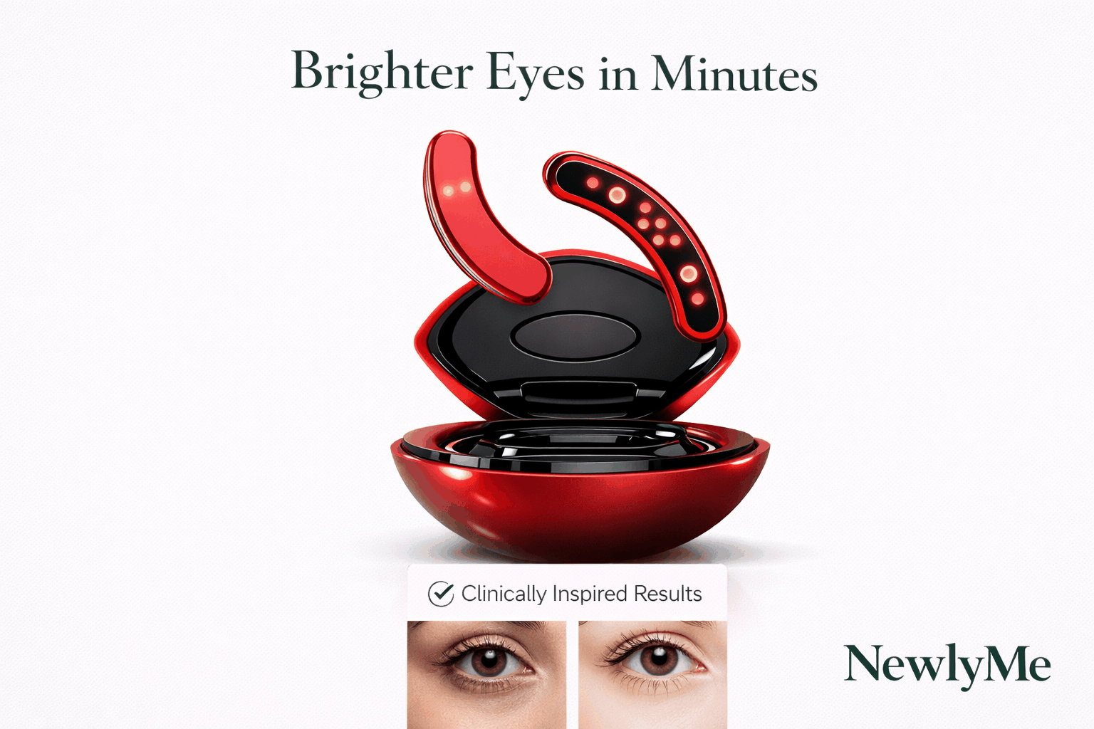 Rechargeable red light therapy eye patches for collagen boost and dark circle reduction