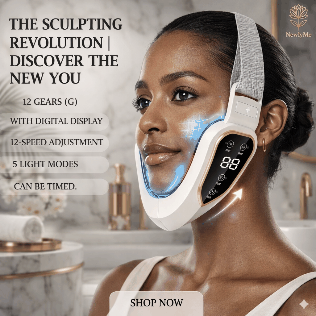 LED facial slimming therapy device with five therapeutic light wavelengths and customizable modes for skin rejuvenation