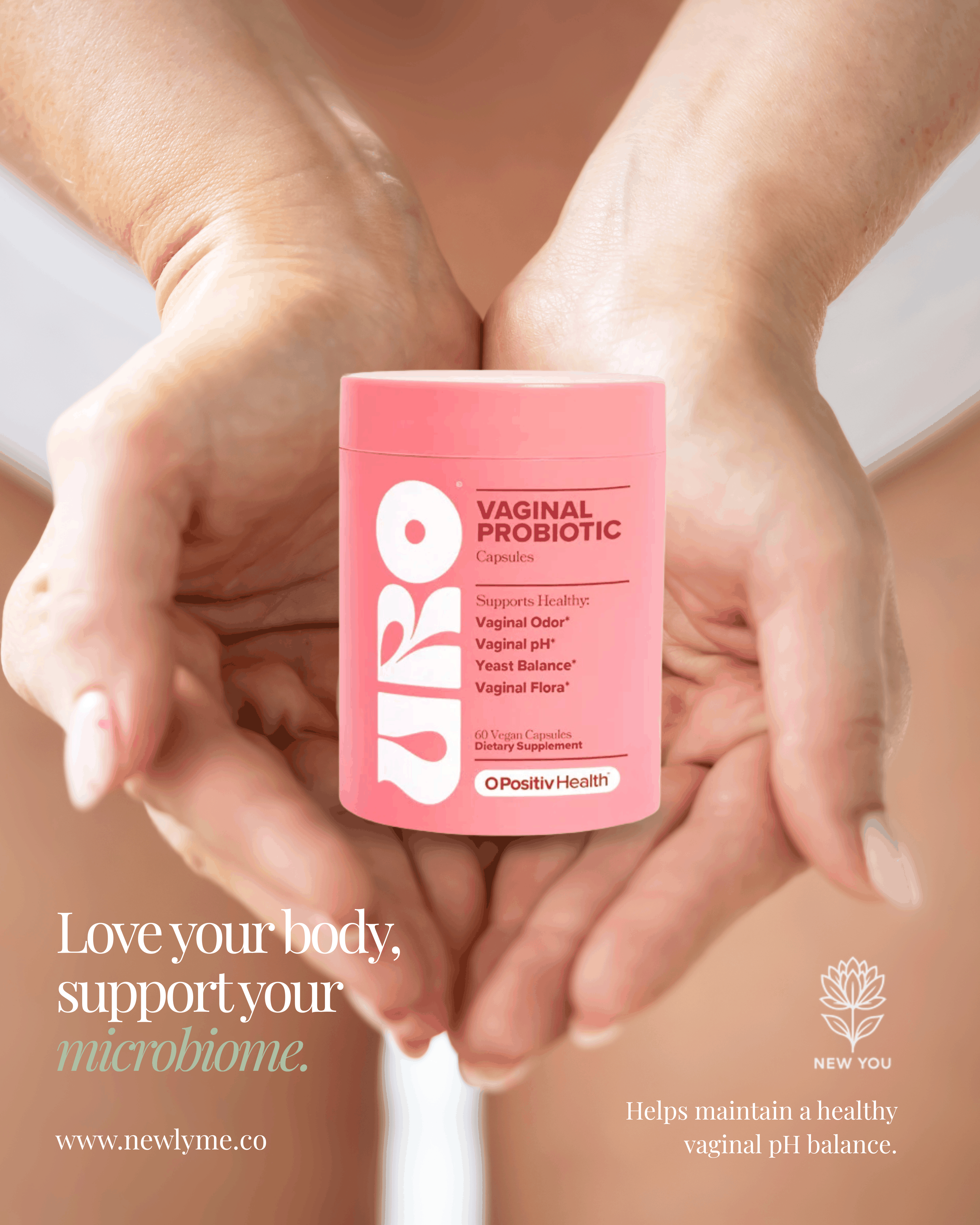 Vaginal probiotic for women supplement supporting pH balance, vaginal odor, yeast balance, and feminine health.