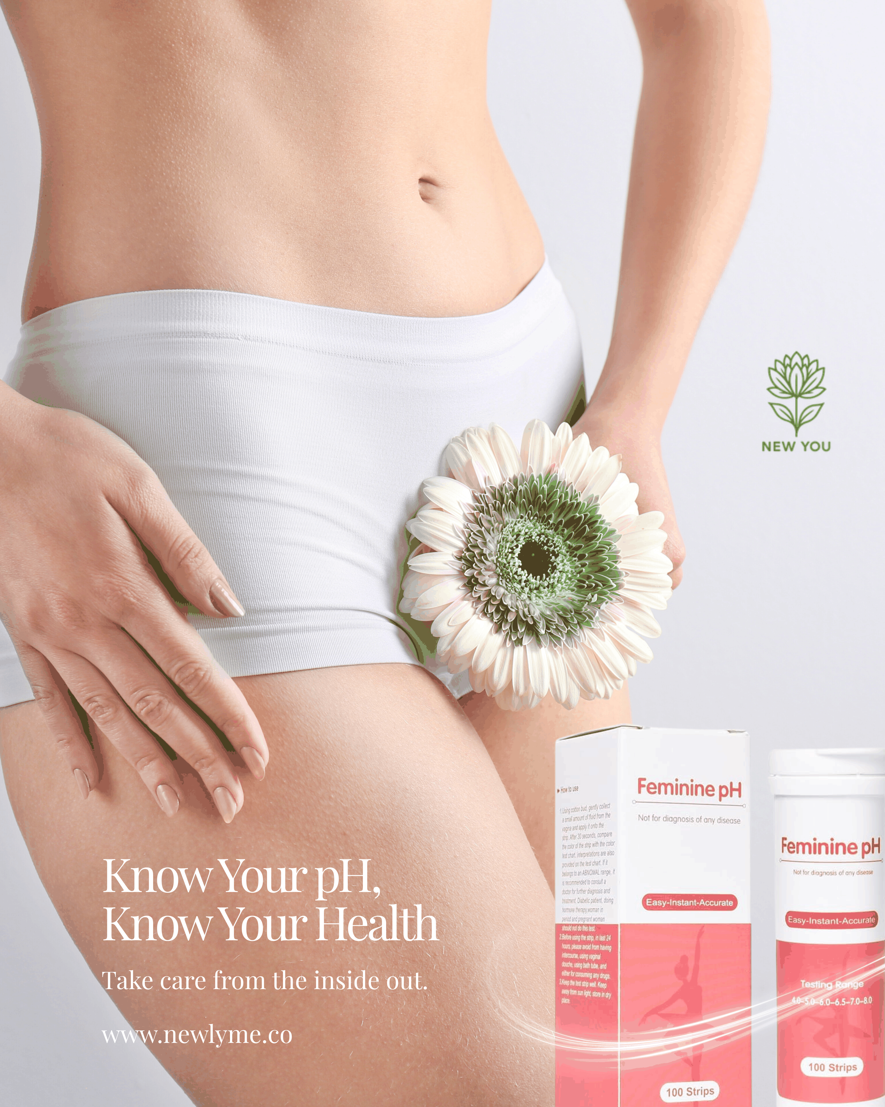 Women’s Vaginal pH Test Strips for at-home feminine health testing with 100 accurate strips for pH imbalance and infections.