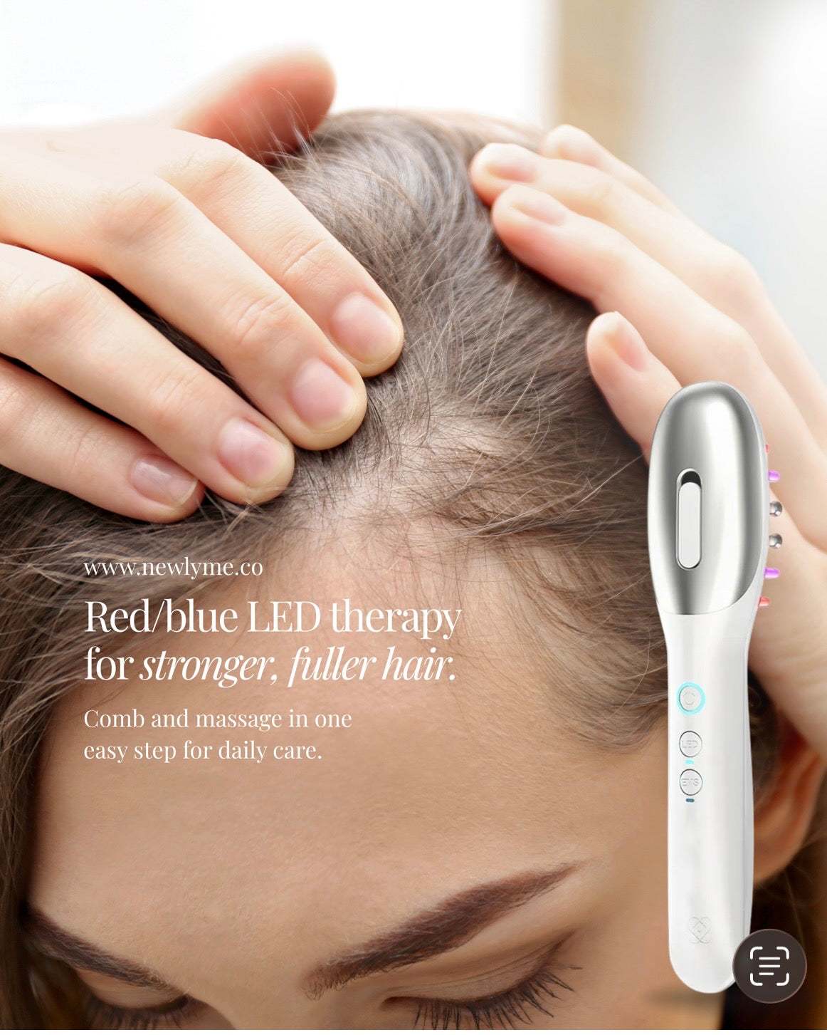 Hair Growth Massage Comb with essential oil for scalp stimulation and hair nourishment