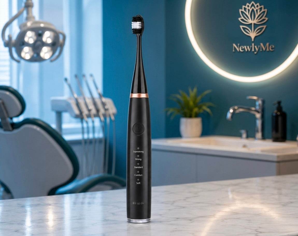 Electric tooth brush with scaler device in a dentist office.