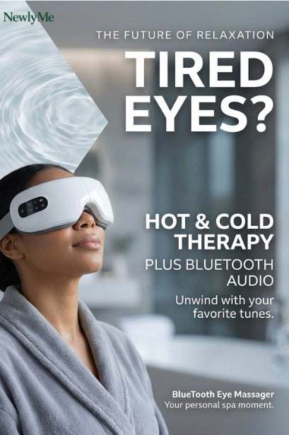 4D Eye Massager Bluetooth hot and cold compress with micro-vibration for reducing puffiness and eye strain
