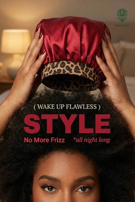 Satin Bonnet with Leopard Print Brim