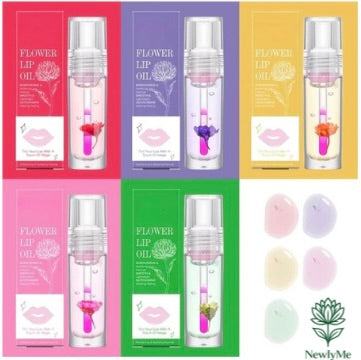 Magic Color Change Flower Lip Gloss moisturizing color changing lip oil with clear to pink PH activated glow