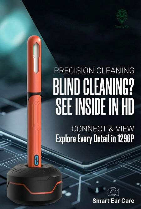 WiFi ear cleaner with 360° wide-angle 1296P HD camera for detailed ear inspection and wax removal