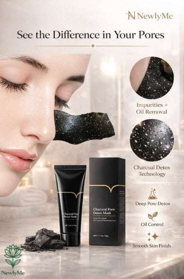 Charcoal peel-off mask removing blackheads for clearer skin