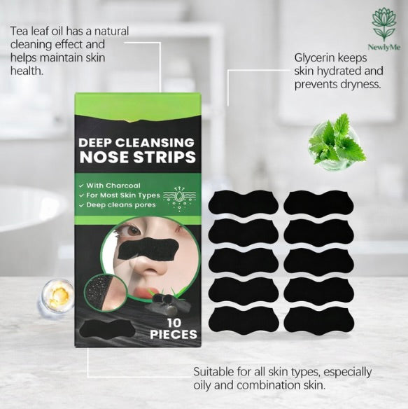 Charcoal peel off mask nose strips for deep cleansing and blackhead removal