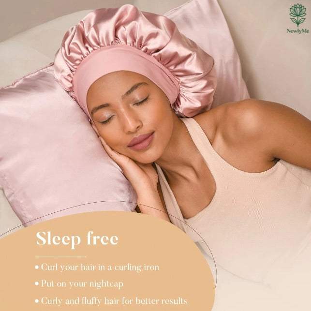 No Heat Hair Curler And Satin Sleeping Cap Set