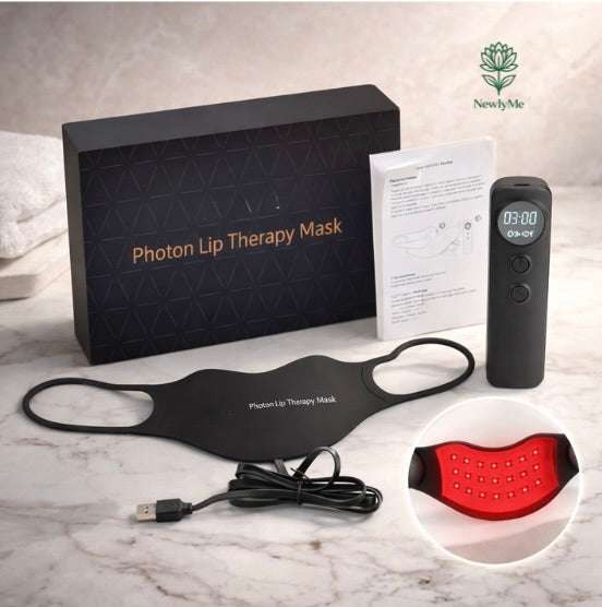 Compact LED lip beauty instrument with customizable light therapy for smoother, youthful lips