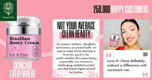 Brazilian Bum Body Cream – Firming & Hydrating Lotion for Smooth, Glowing Skin