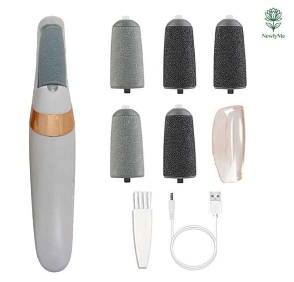 Compact electric pedicure tool with dual-speed, adaptive pressure, and waterproof design for professional foot care