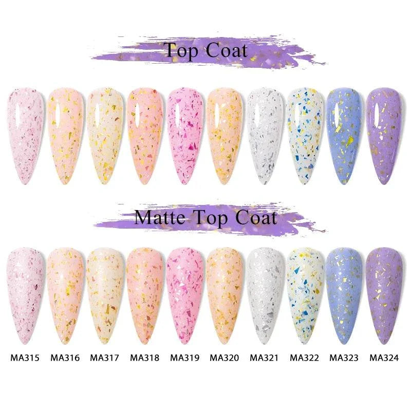 Gold Foil Glitter Rubber Base Nail Polish