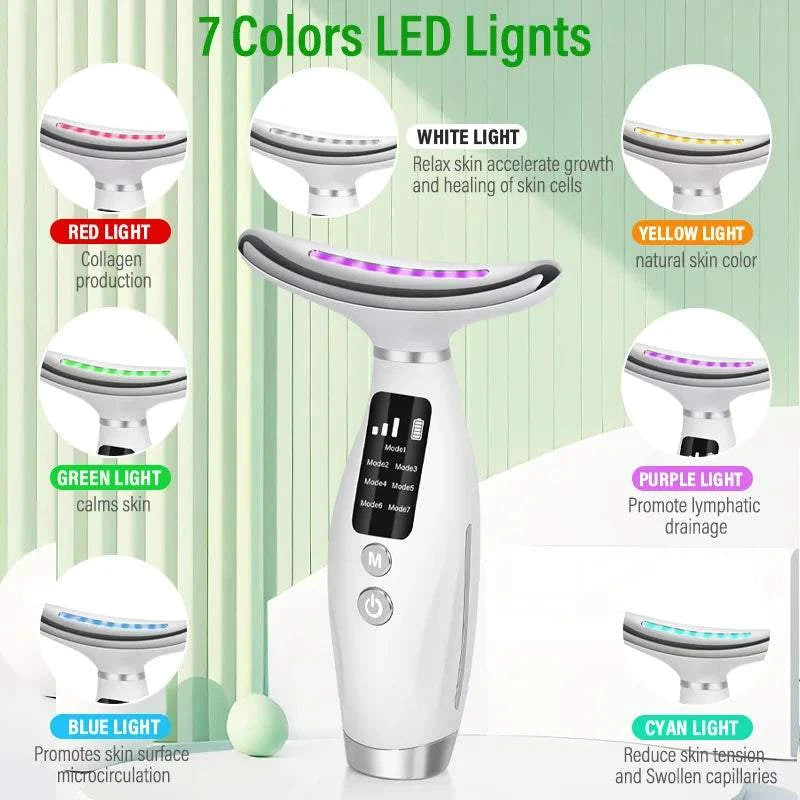 7 Color Facial Massager for Enhanced Face Neck and Shoulder Care