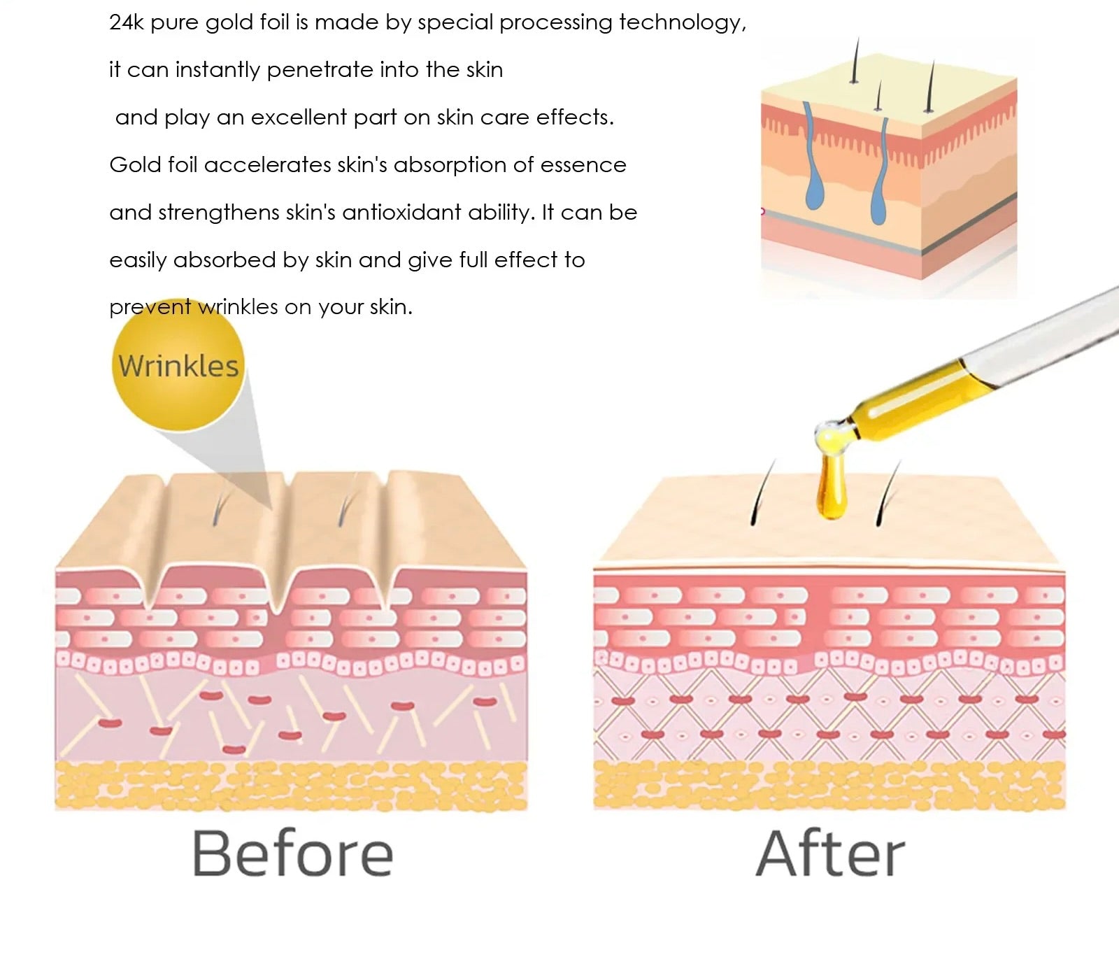 24k Gold Hyaluronic Acid Nicotinamide Face Serum