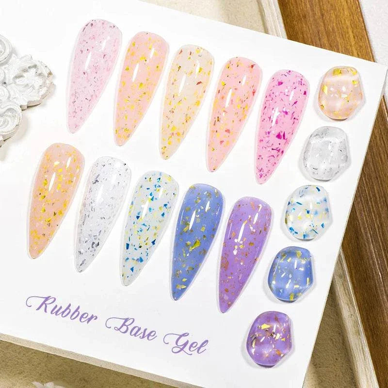 Gold Foil Glitter Rubber Base Nail Polish