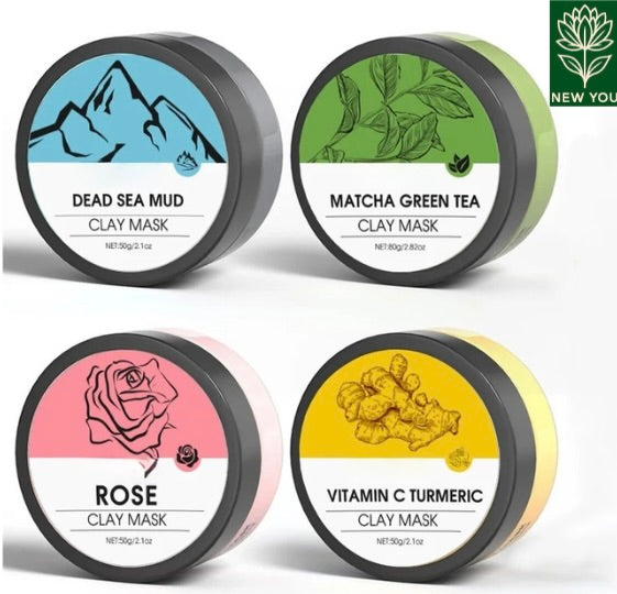 4 Pcs Clay Facial Mask Set
