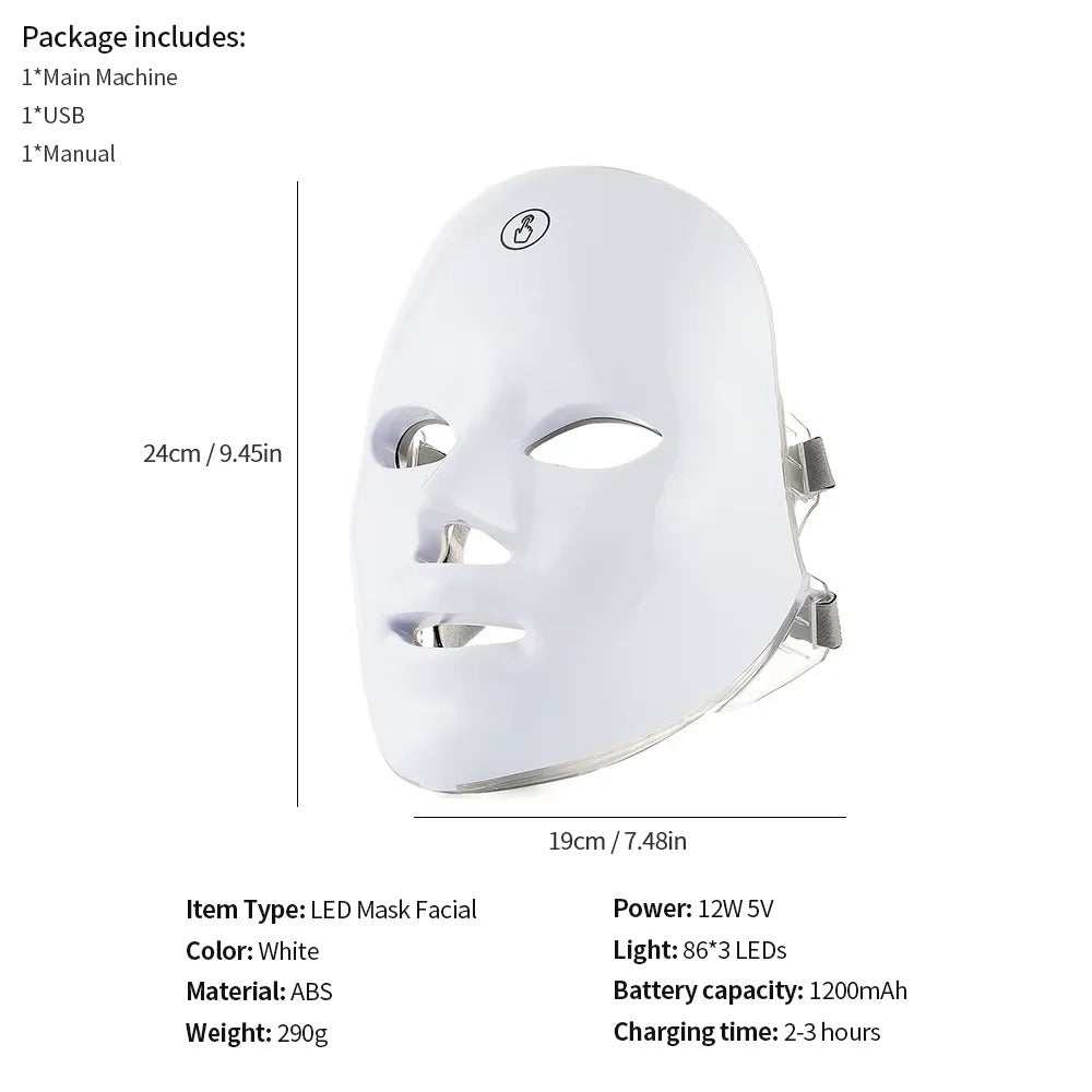 7 Color Photodynamic Therapy Face Mask