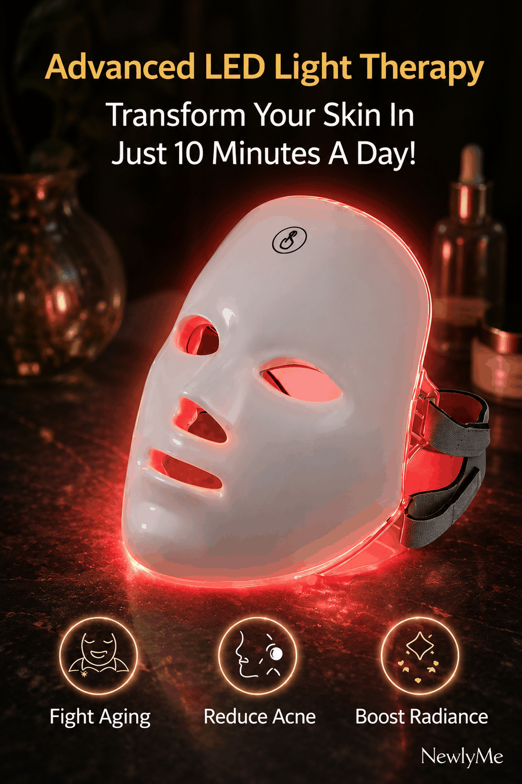 7 Color Photodynamic Therapy Face Mask with seven LED lights for skin treatment
