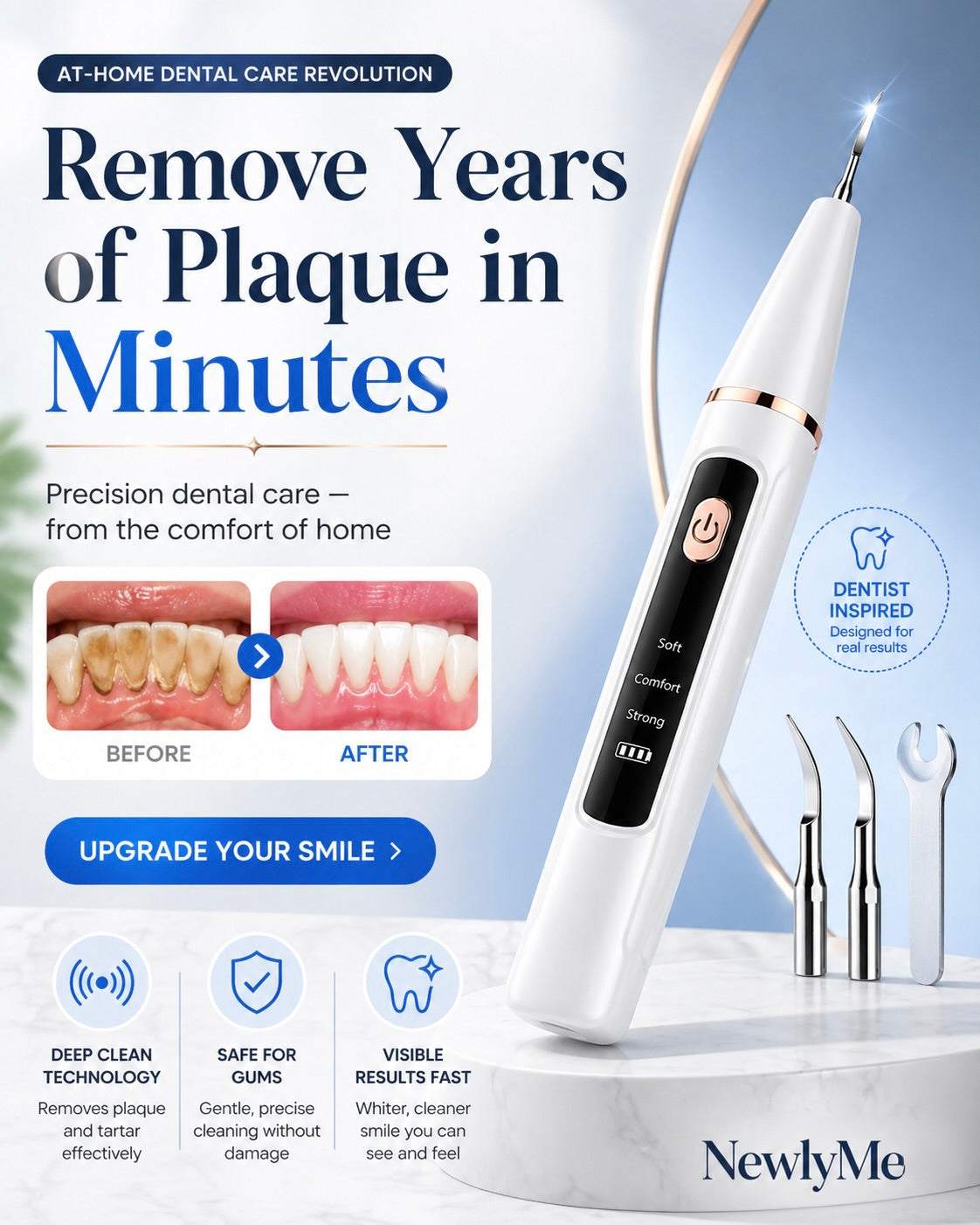 Professional-grade dental scaler with ergonomic handle for effective plaque and tartar removal
