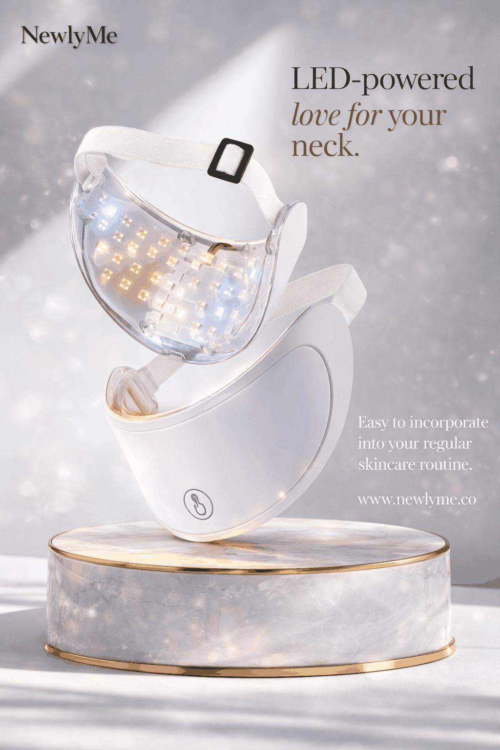 LED Neck Mask with ergonomic design for targeted skin treatment and collagen boost