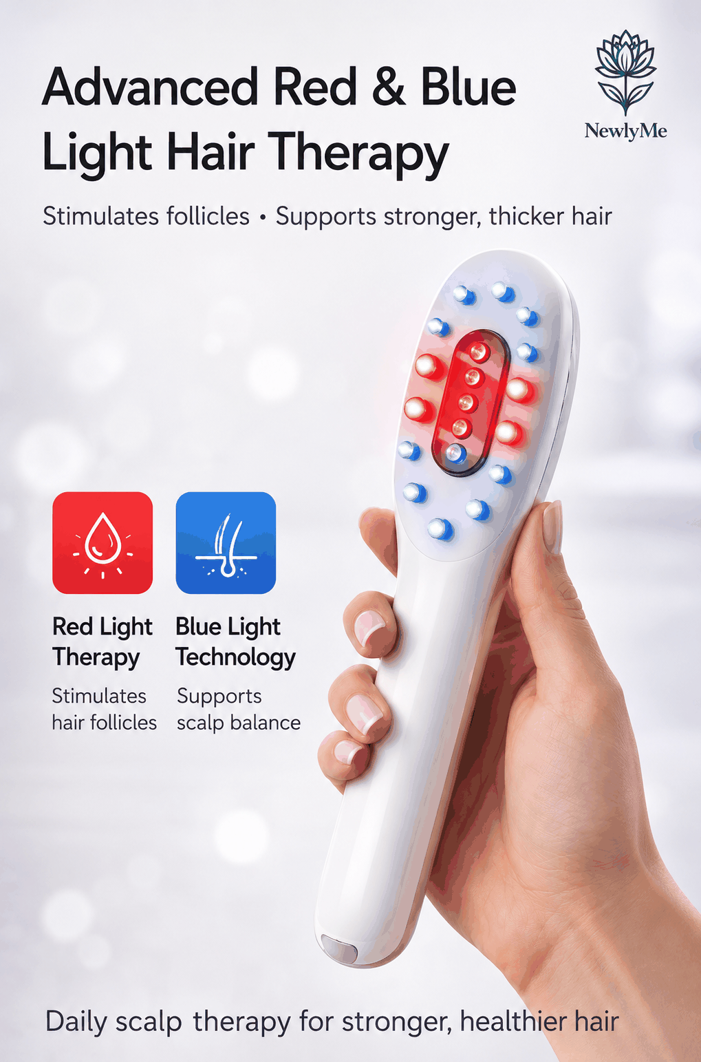 Hair growth massage comb for scalp stimulation and nourishing hair