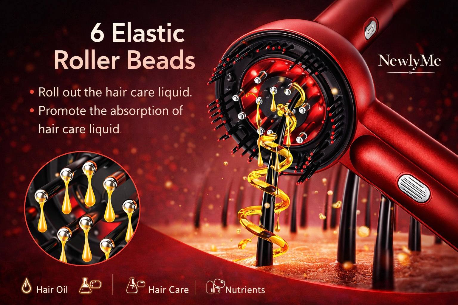 Massage Comb with Vibration Red Light Therapy