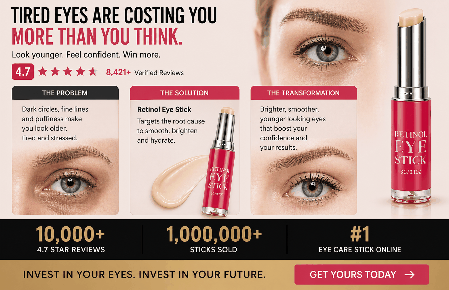 Retinol Eye Stick product benefits. 