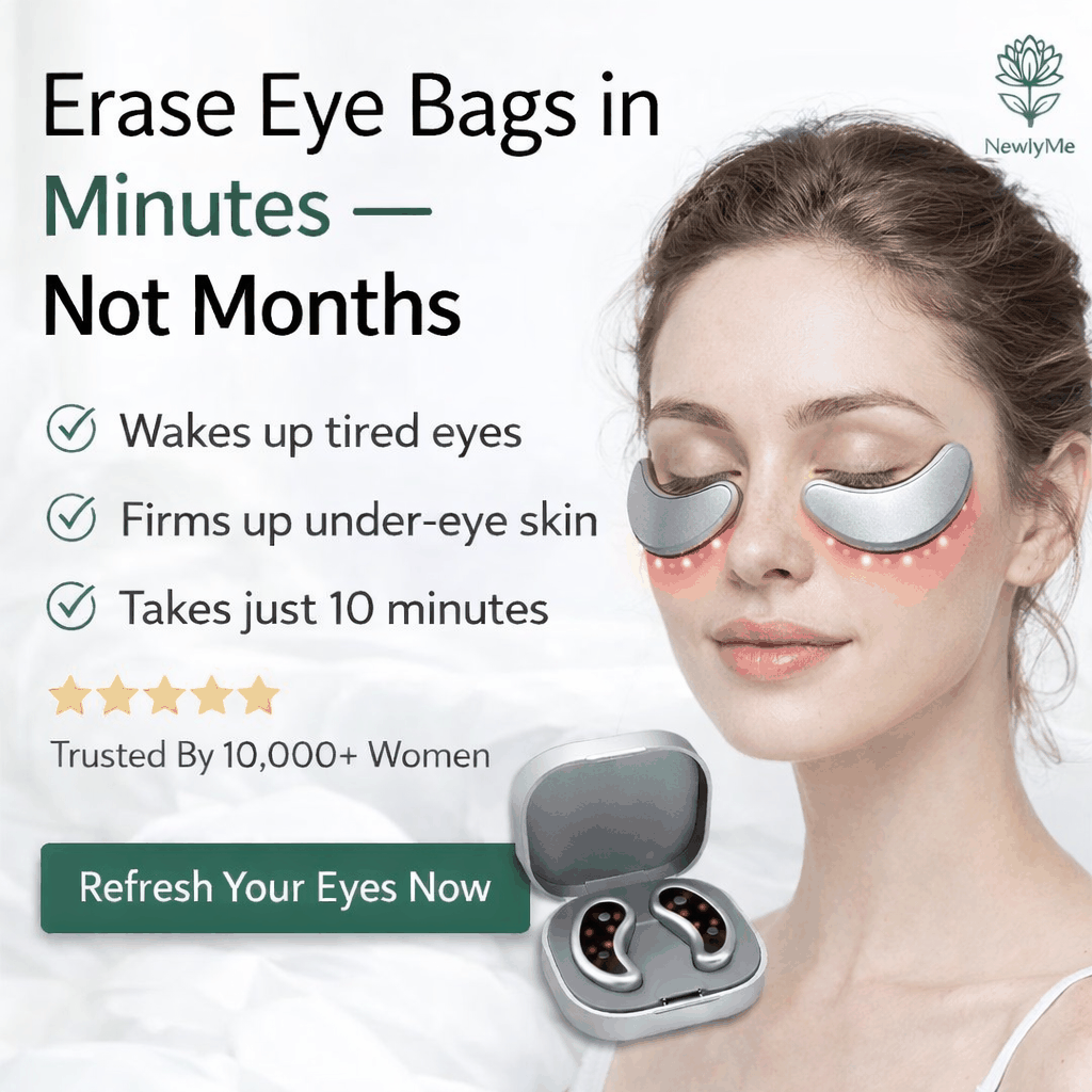 Eye Massage Muscle Stimulator device with red light and EMS pulses for relaxing tired eye muscles