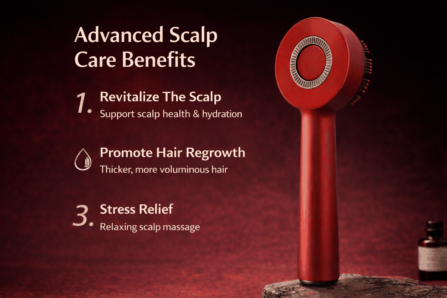 Massage Comb with Vibration Red Light Therapy