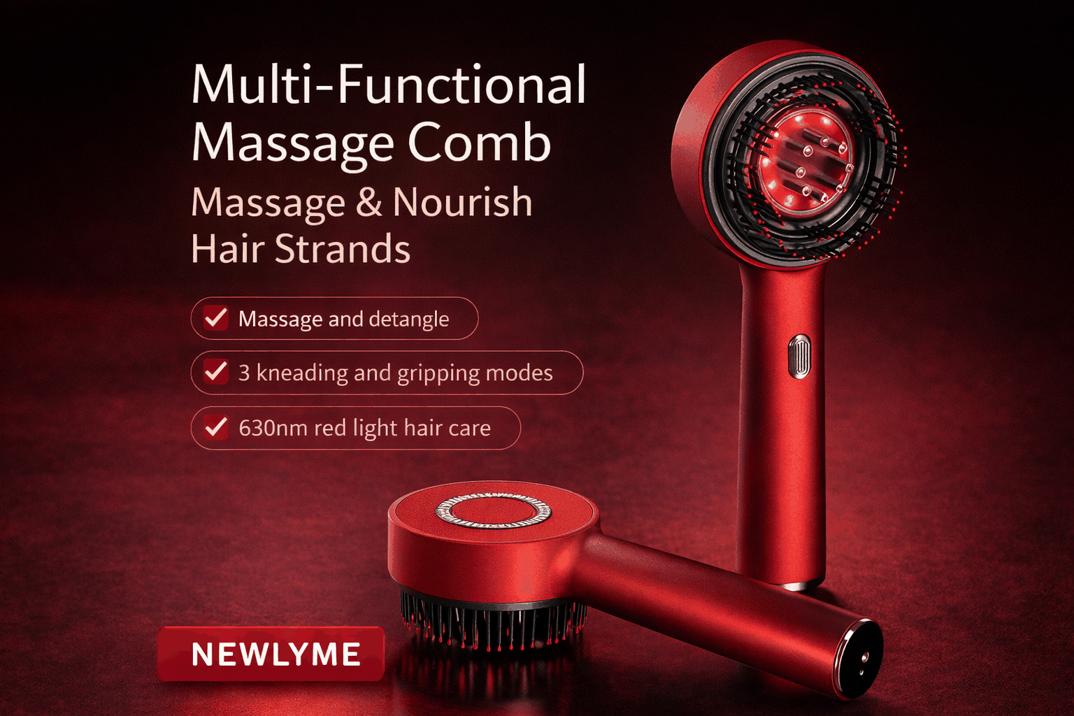 Massage Comb with Vibration Red Light Therapy