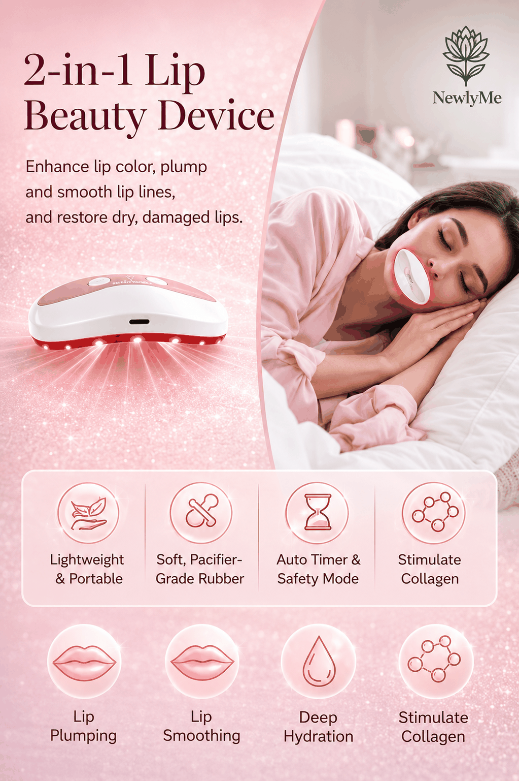 Lip Plumper Red Light Therapy 2 In 1 Lip And Eye Care
