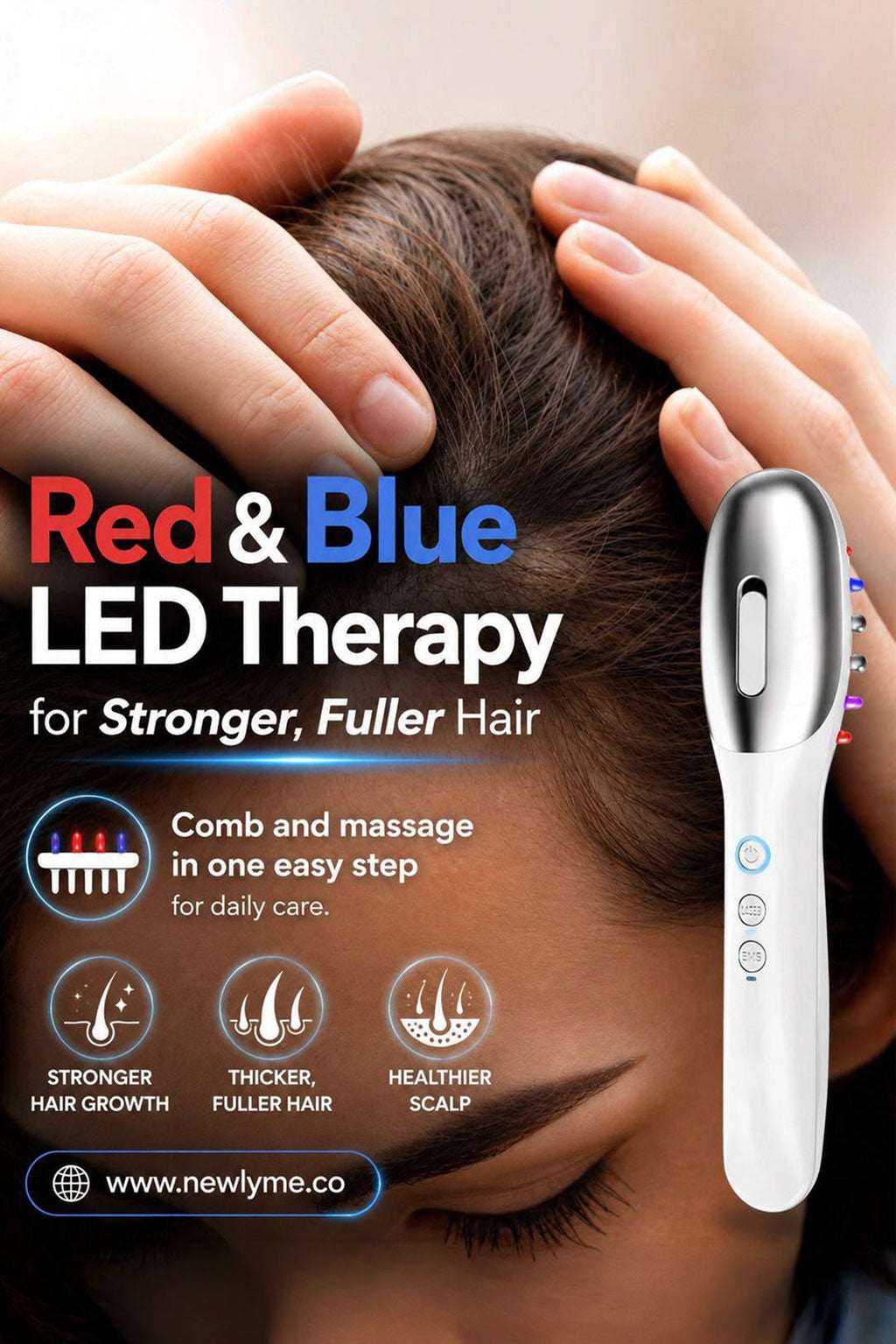 Hair Growth Massage Comb for scalp stimulation and hair nourishment