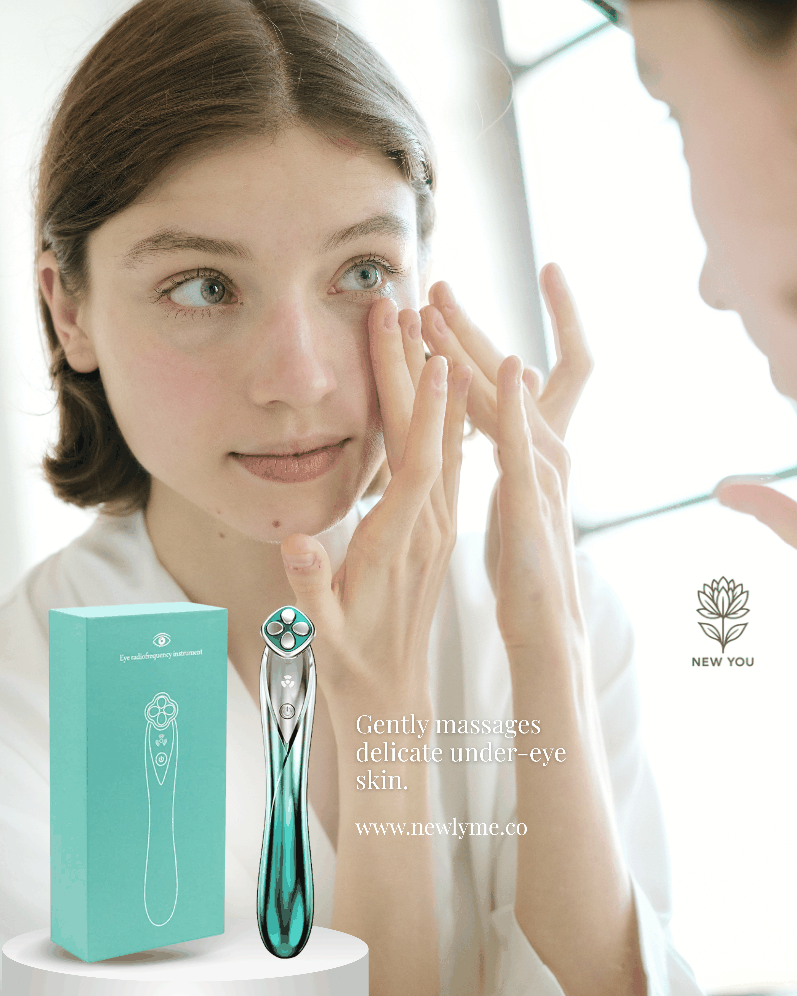 Eye Bags Massager gently soothing under-eye skin to reduce puffiness and refresh tired eyes