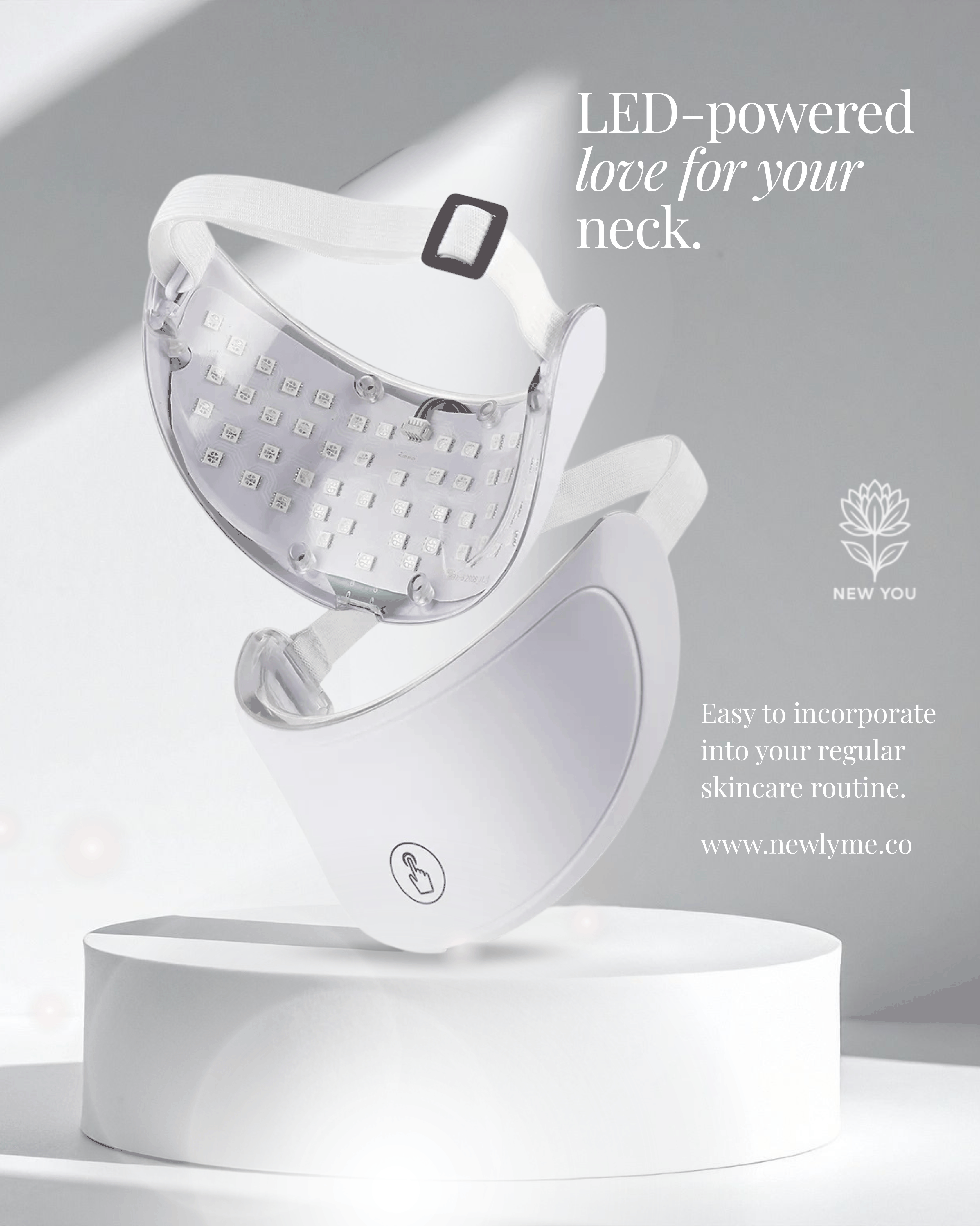 LED Neck Mask with ergonomic design and LED technology for targeted neck skin treatment