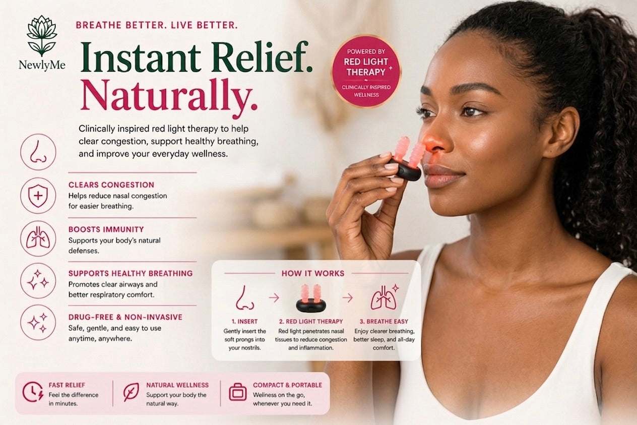 Red Light Nasal Device for improving nasal congestion and promoting healthy breathing