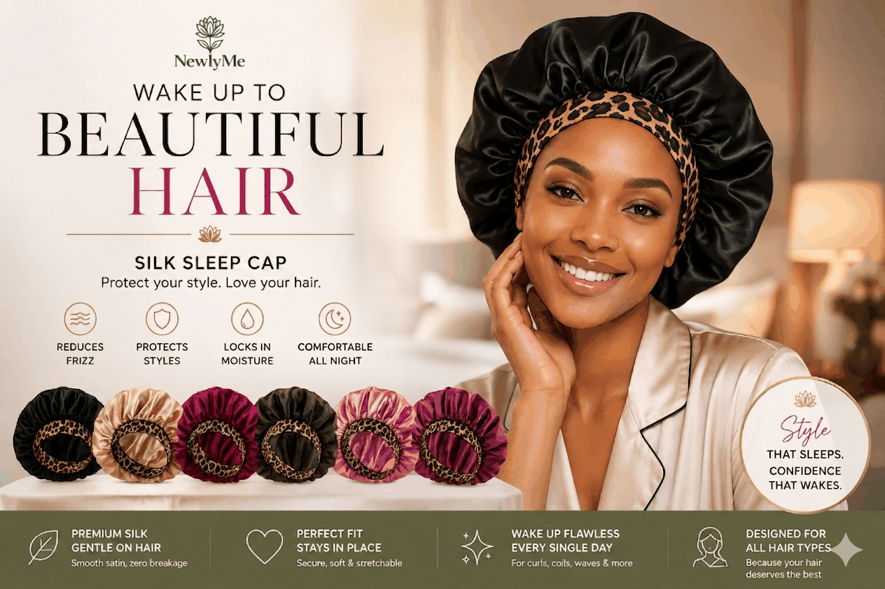 Satin Bonnet with Leopard Print Brim