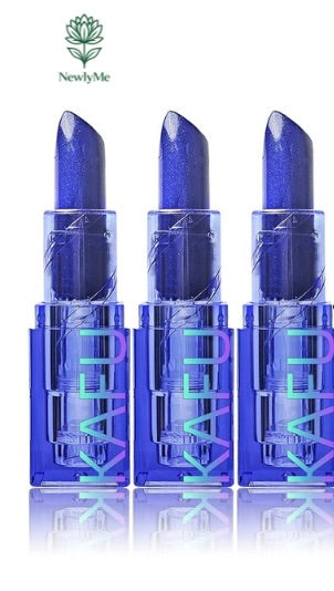 Blue Rose Temperature color changing lipstick shifting from blue to pink with shimmer finish
