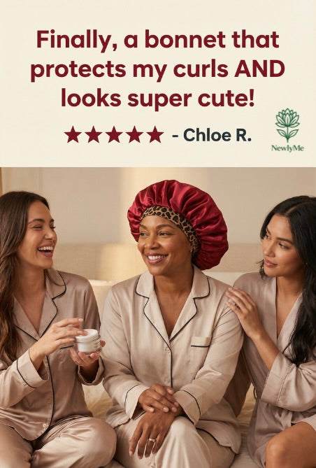 Satin Bonnet with Leopard Print Brim