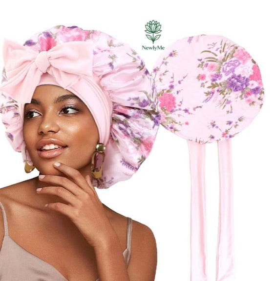 Flower print Silky Bonnet