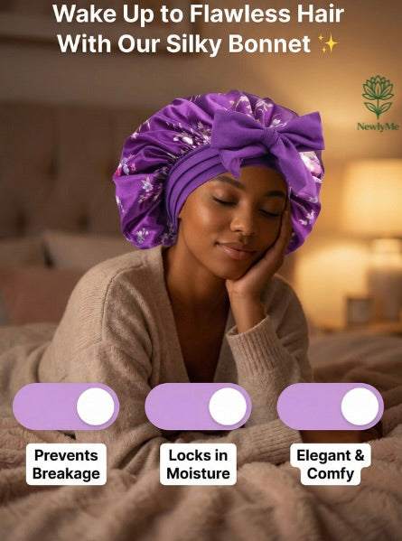 Flower print Silky Bonnet