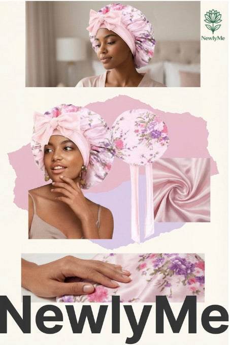 Flower print Silky Bonnet