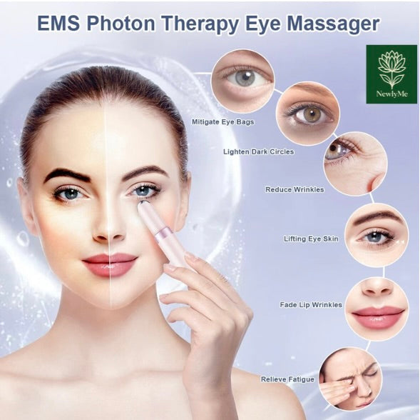 Electric Eye Bags Remover EMS Photon Therapy device reducing eye bags, dark circles, wrinkles, and lip wrinkles while improving skin lifting and relieving fatigue