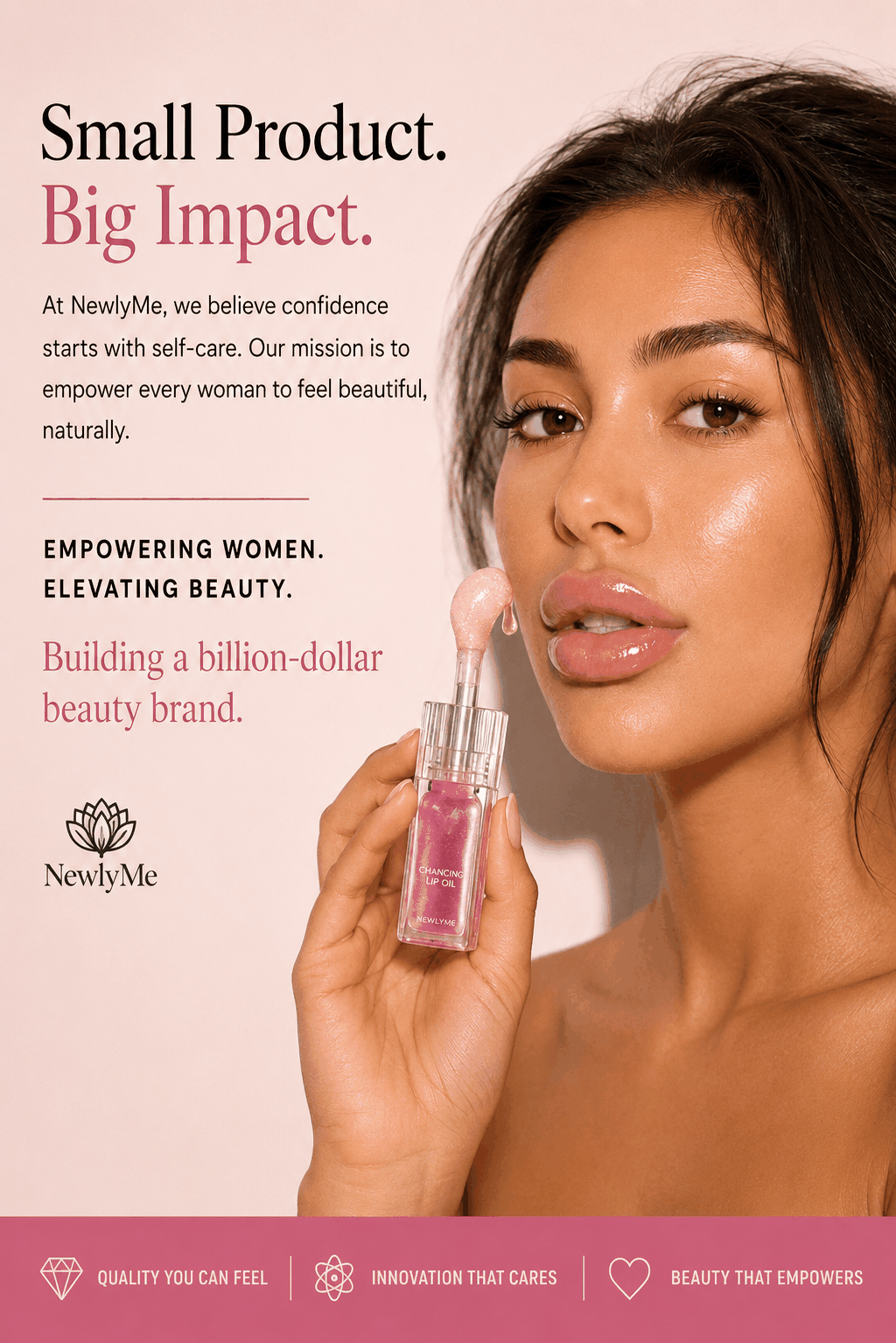 PH Color Changing Lip Oil tube showing clear, glossy, pH-reactive lip hydration product