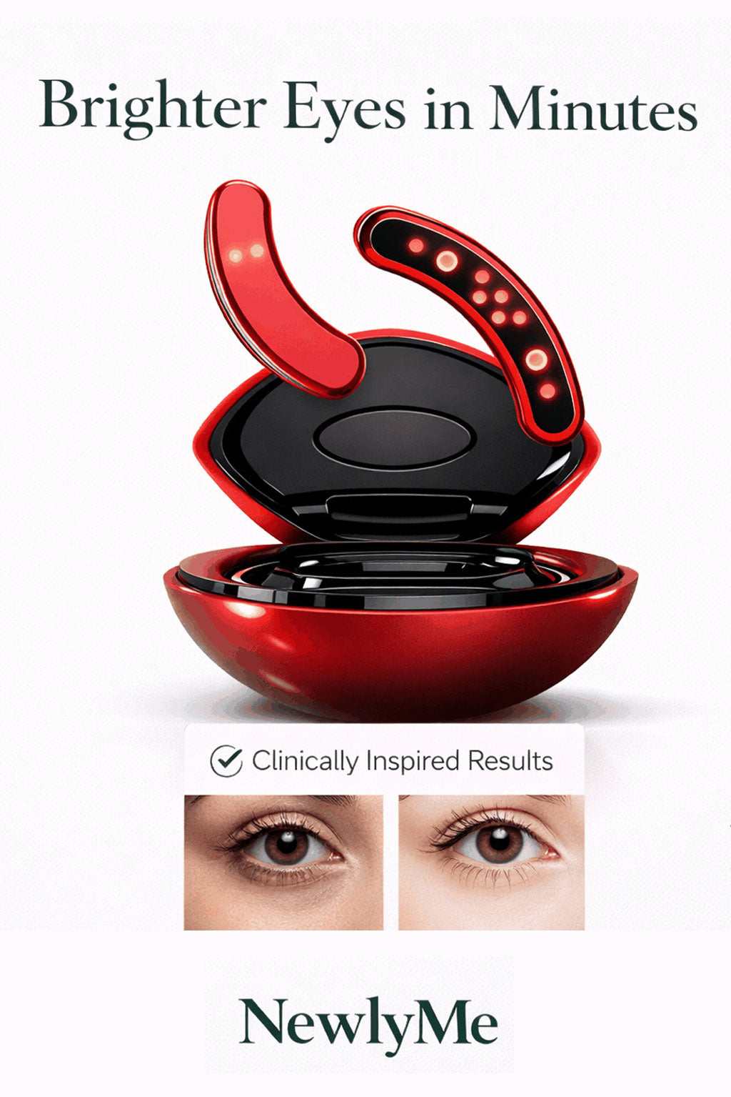 Red Light Therapy Eye Patches glowing under-eye patches with 10-minute auto shut-off for reducing dark circles and fine lines